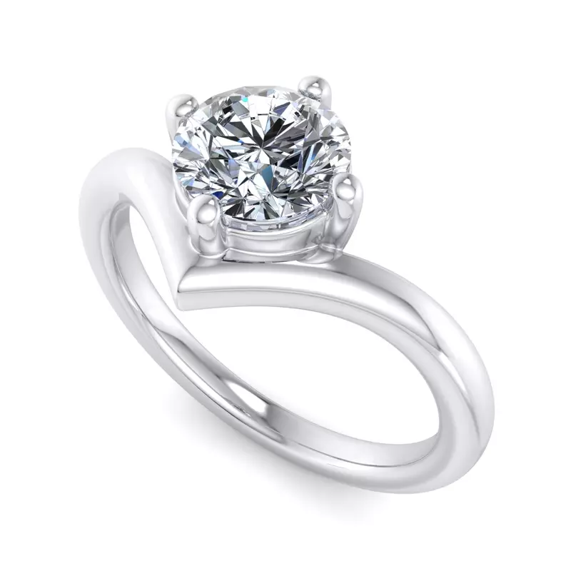 Platinum Remy Chevron Solitaire Engagement Ring