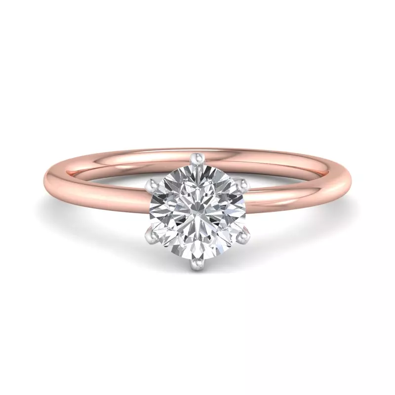 14K Rose Gold Genevieve 6 Prong Solitaire Engagement Ring