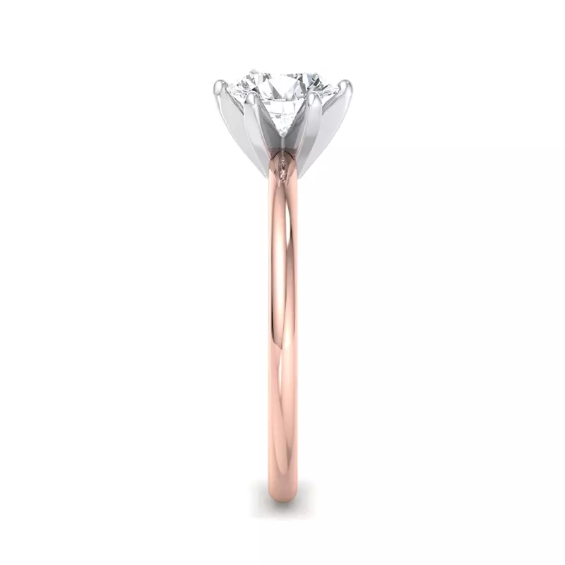 14K Rose Gold Genevieve 6 Prong Solitaire Engagement Ring