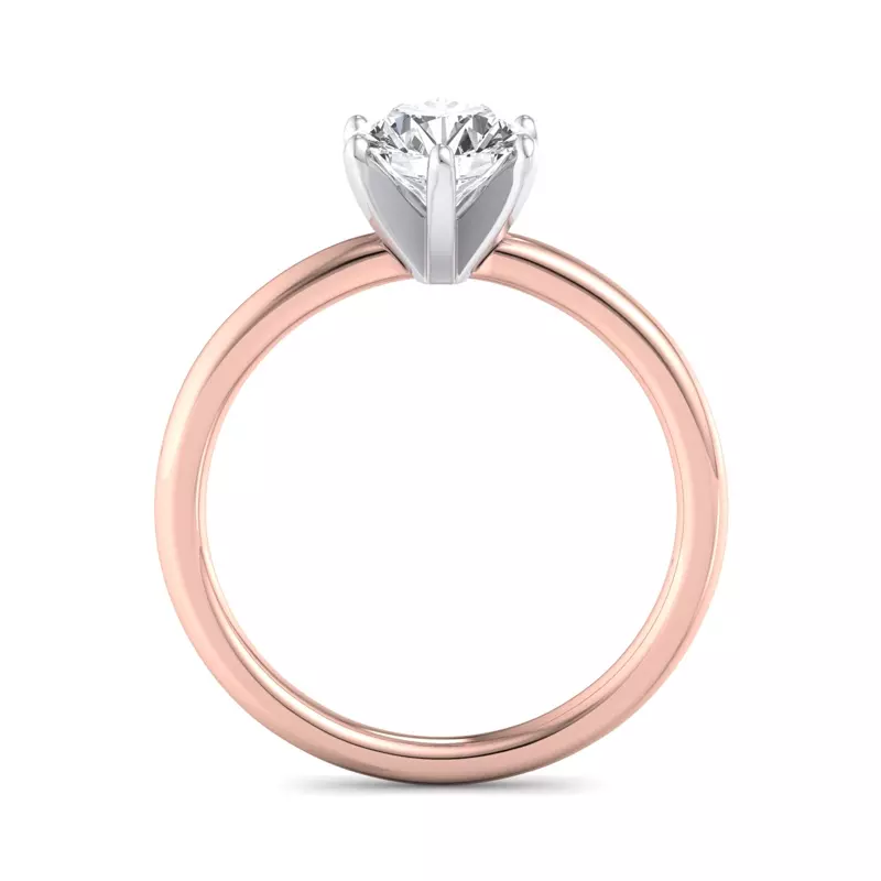 14K Rose Gold Genevieve 6 Prong Solitaire Engagement Ring