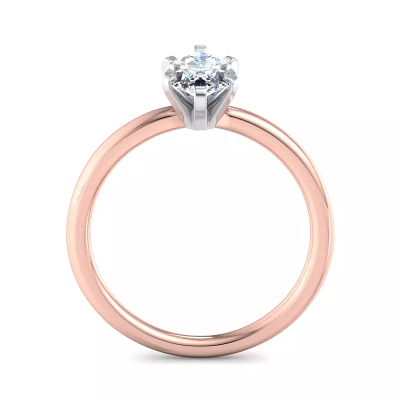 14K Rose Gold Genevieve 6 Prong Solitaire Engagement Ring