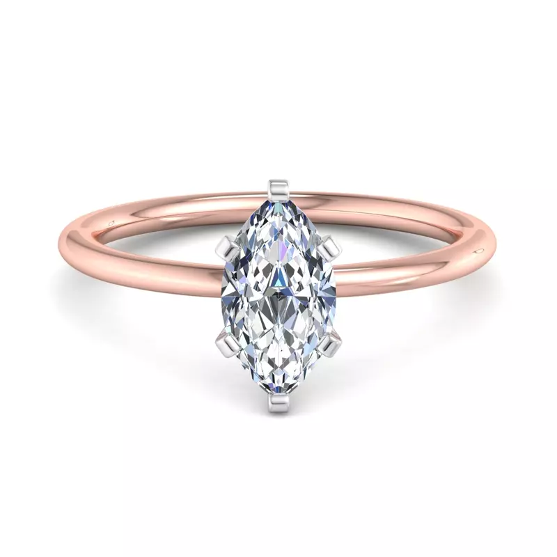 14K Rose Gold Genevieve 6 Prong Solitaire Engagement Ring