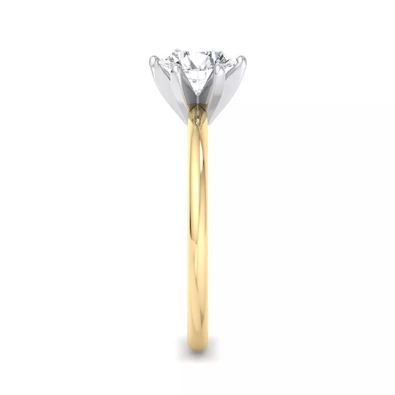 18K Yellow Gold Genevieve 6 Prong Solitaire Engagement Ring