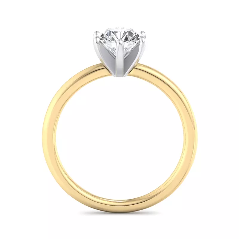 18K Yellow Gold Genevieve 6 Prong Solitaire Engagement Ring