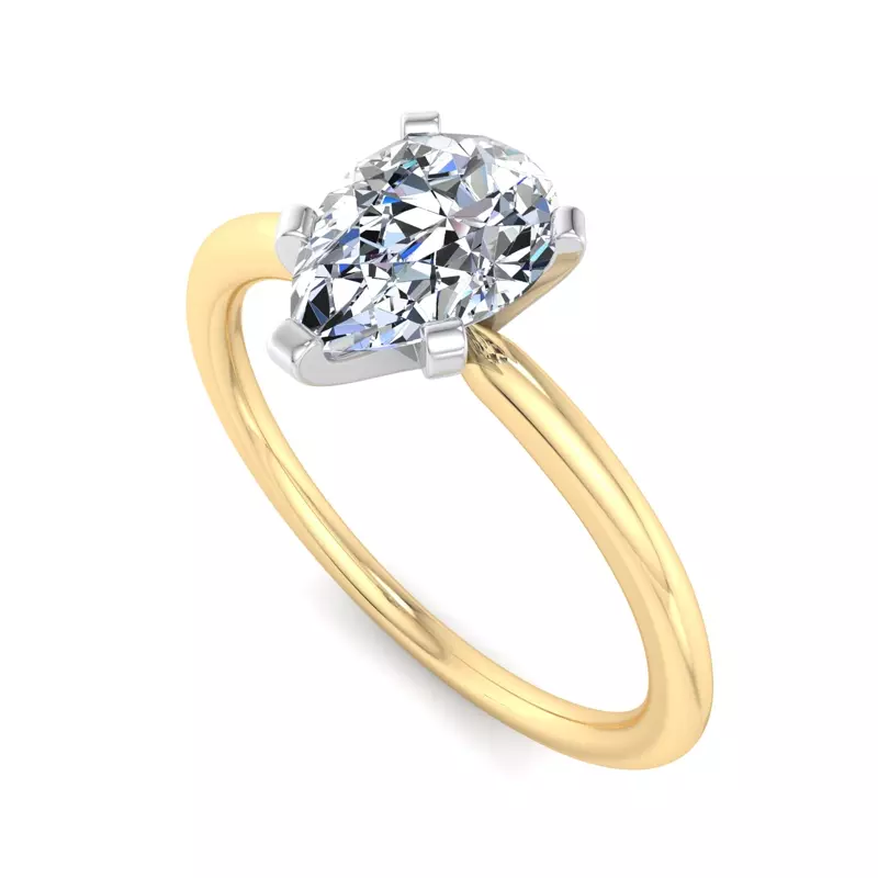 18K Yellow Gold Genevieve 6 Prong Solitaire Engagement Ring