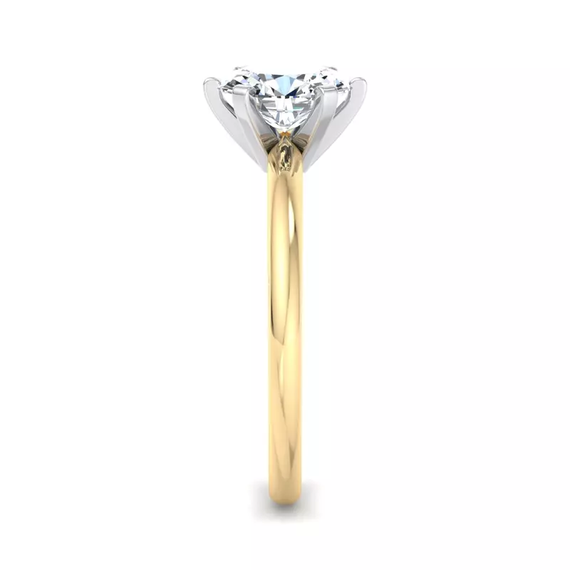 18K Yellow Gold Genevieve 6 Prong Solitaire Engagement Ring