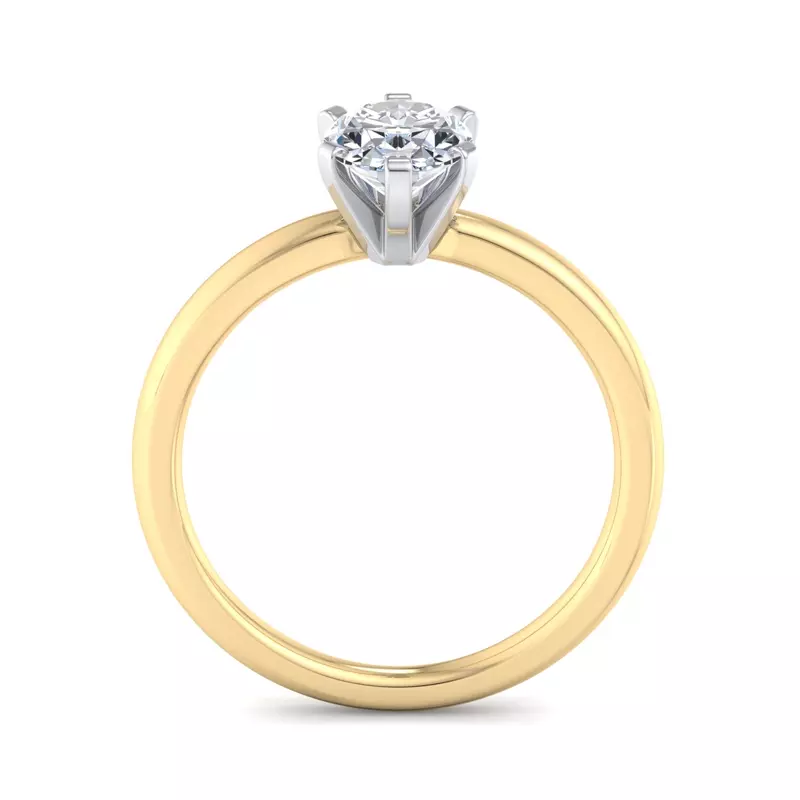 18K Yellow Gold Genevieve 6 Prong Solitaire Engagement Ring