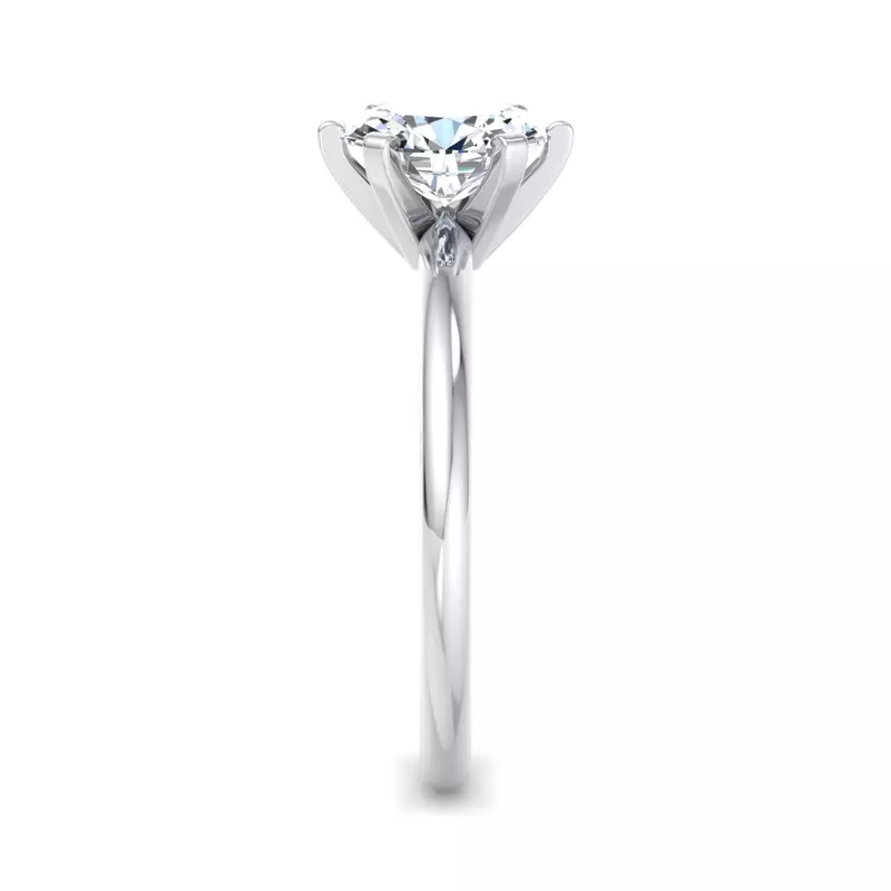 Platinum Genevieve 6 Prong Solitaire Engagement Ring