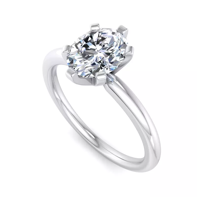 Platinum Genevieve 6 Prong Solitaire Engagement Ring