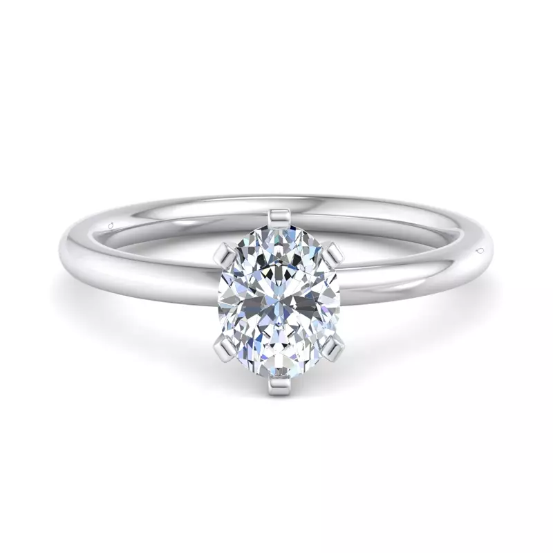 Platinum Genevieve 6 Prong Solitaire Engagement Ring