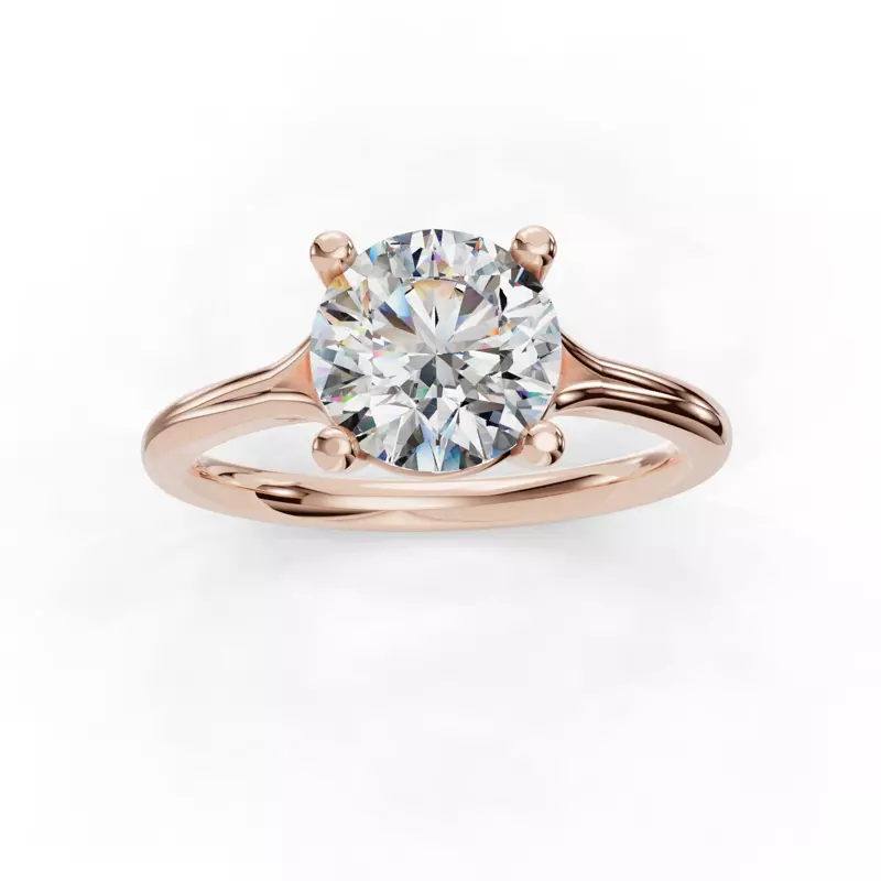 14K Rose Gold Isabella Split Shank Solitaire Engagement Ring