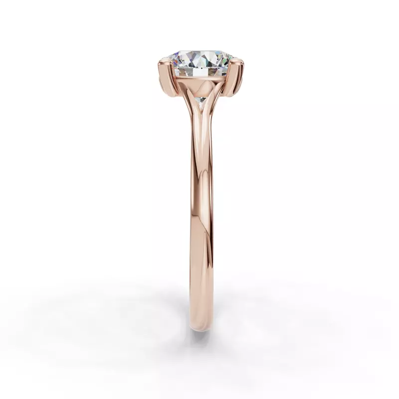 14K Rose Gold Isabella Split Shank Solitaire Engagement Ring