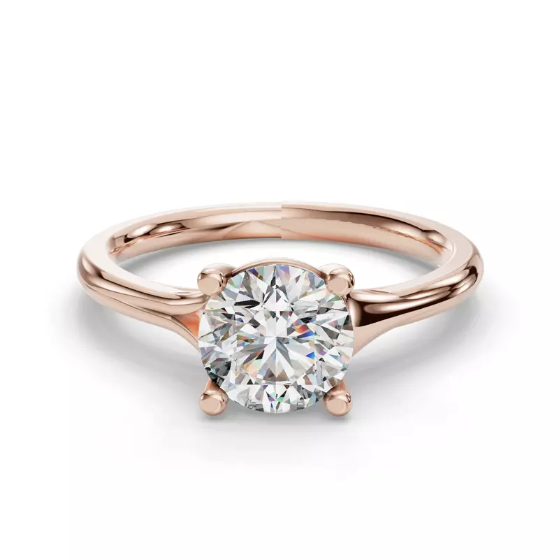 14K Rose Gold Isabella Split Shank Solitaire Engagement Ring