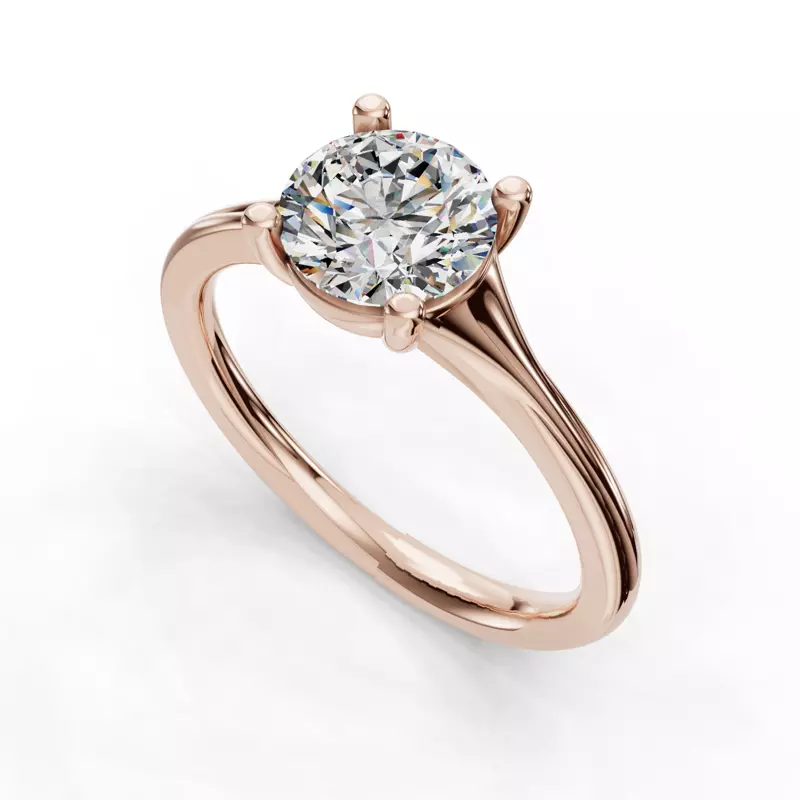 14K Rose Gold Isabella Split Shank Solitaire Engagement Ring