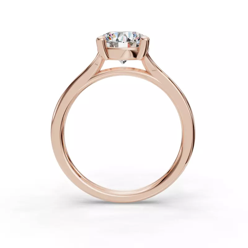 14K Rose Gold Isabella Split Shank Solitaire Engagement Ring