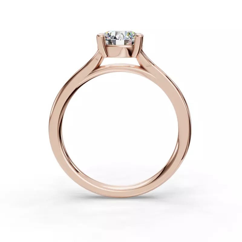 14K Rose Gold Isabella Split Shank Solitaire Engagement Ring