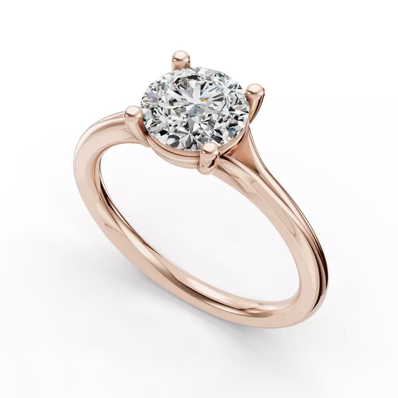 14K Rose Gold Isabella Split Shank Solitaire Engagement Ring