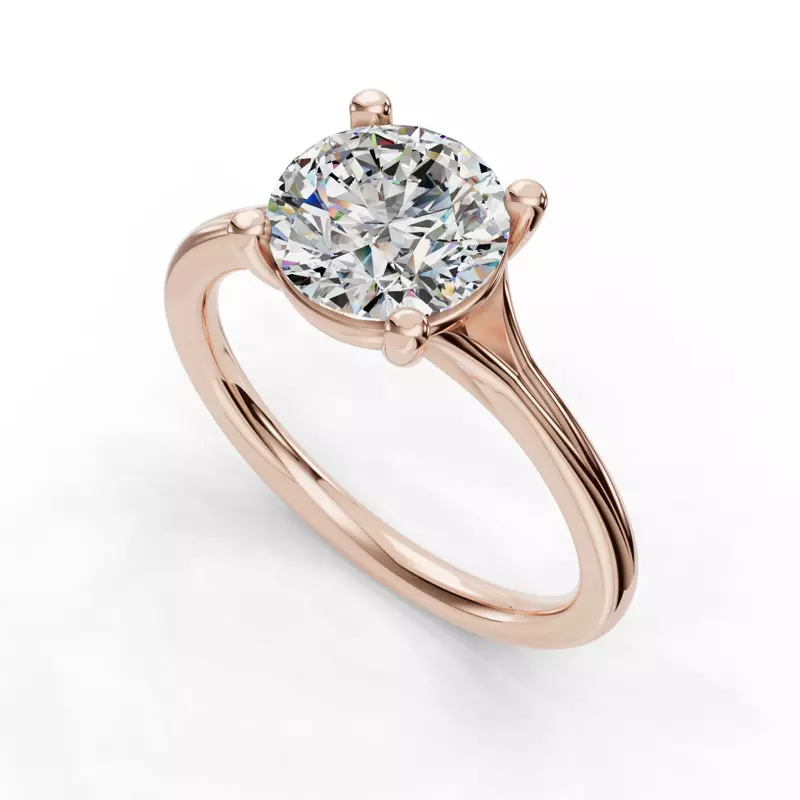 14K Rose Gold Isabella Split Shank Solitaire Engagement Ring
