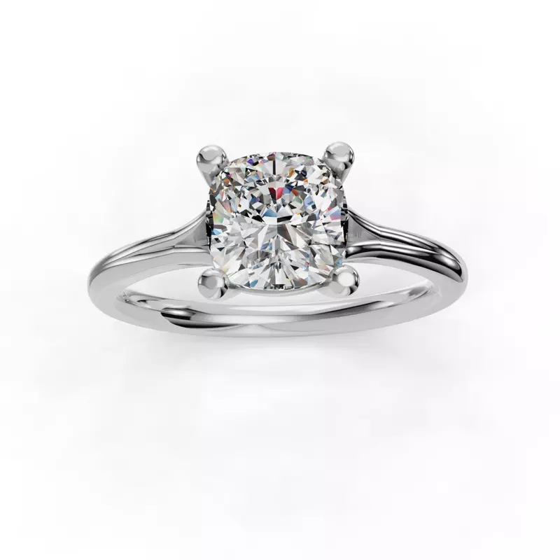 14K White Gold Isabella Split Shank Solitaire Engagement Ring