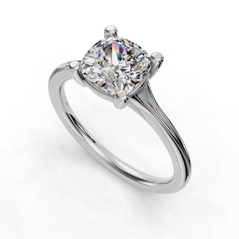 14K White Gold Isabella Split Shank Solitaire Engagement Ring