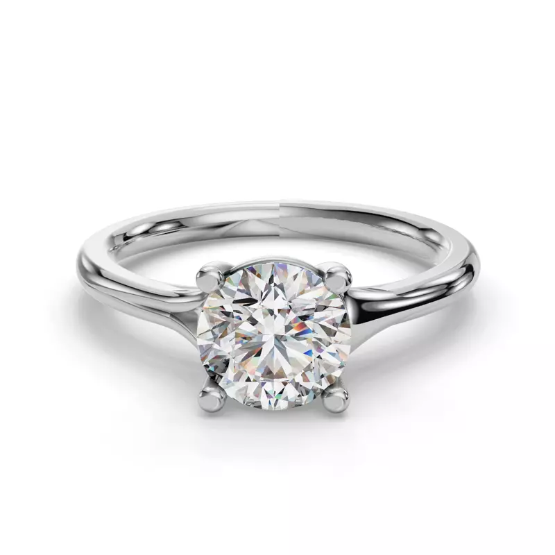 14K White Gold Isabella Split Shank Solitaire Engagement Ring