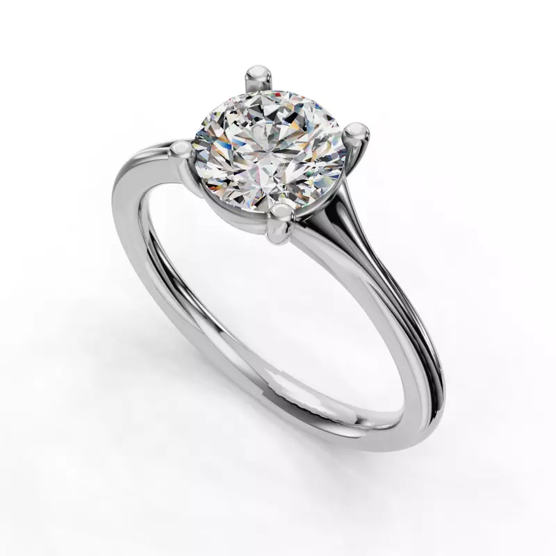 14K White Gold Isabella Split Shank Solitaire Engagement Ring