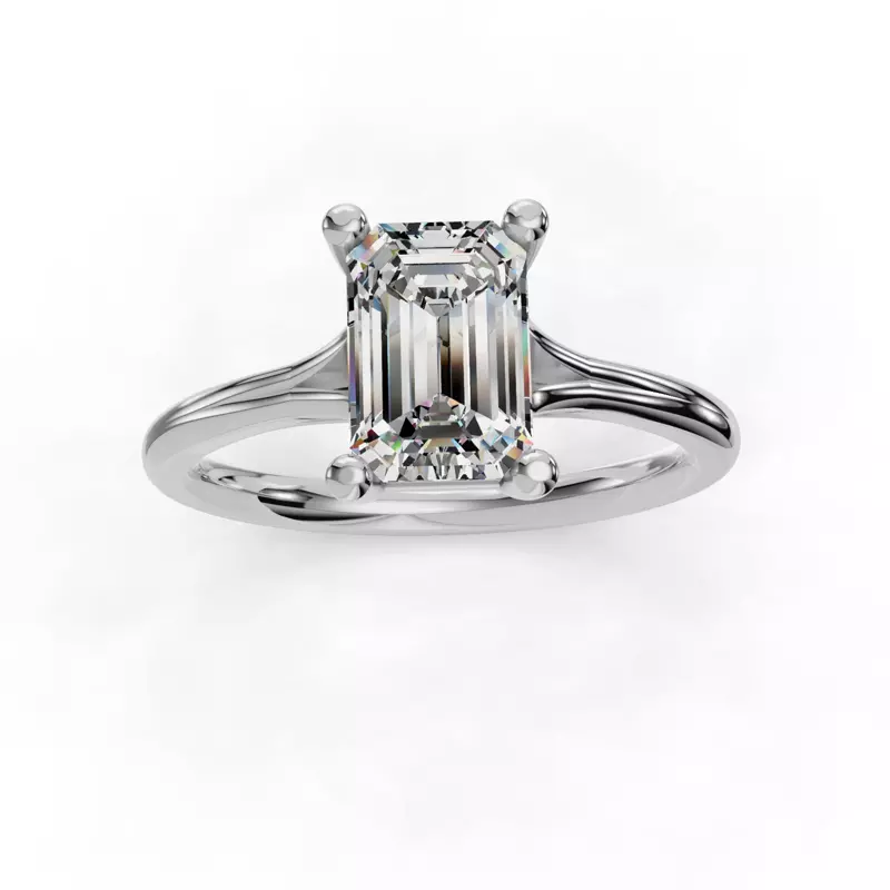 14K White Gold Isabella Split Shank Solitaire Engagement Ring