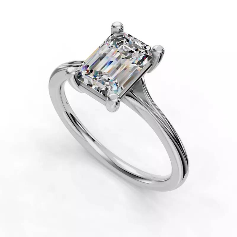 14K White Gold Isabella Split Shank Solitaire Engagement Ring
