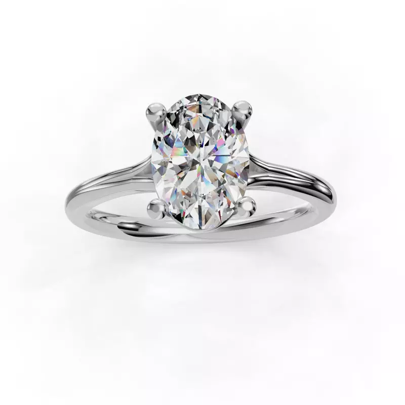 14K White Gold Isabella Split Shank Solitaire Engagement Ring