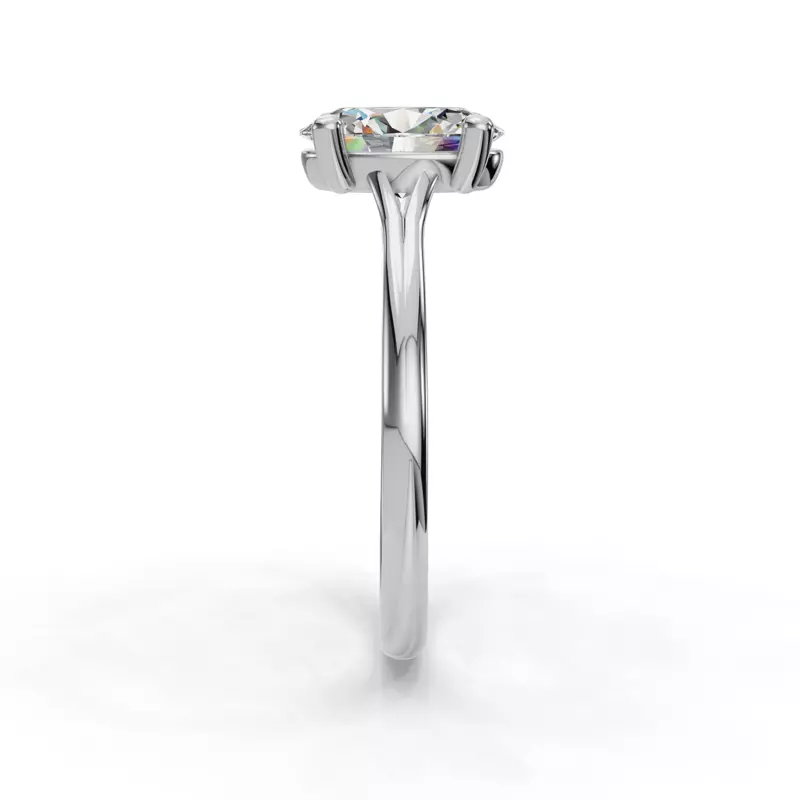 14K White Gold Isabella Split Shank Solitaire Engagement Ring