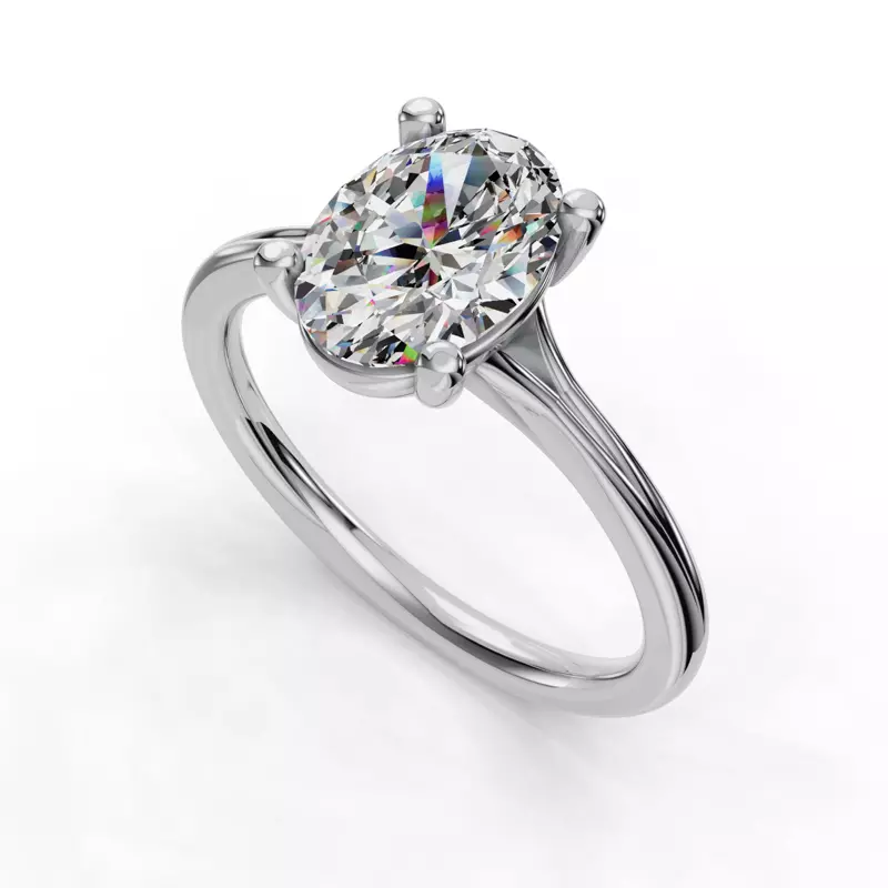 14K White Gold Isabella Split Shank Solitaire Engagement Ring