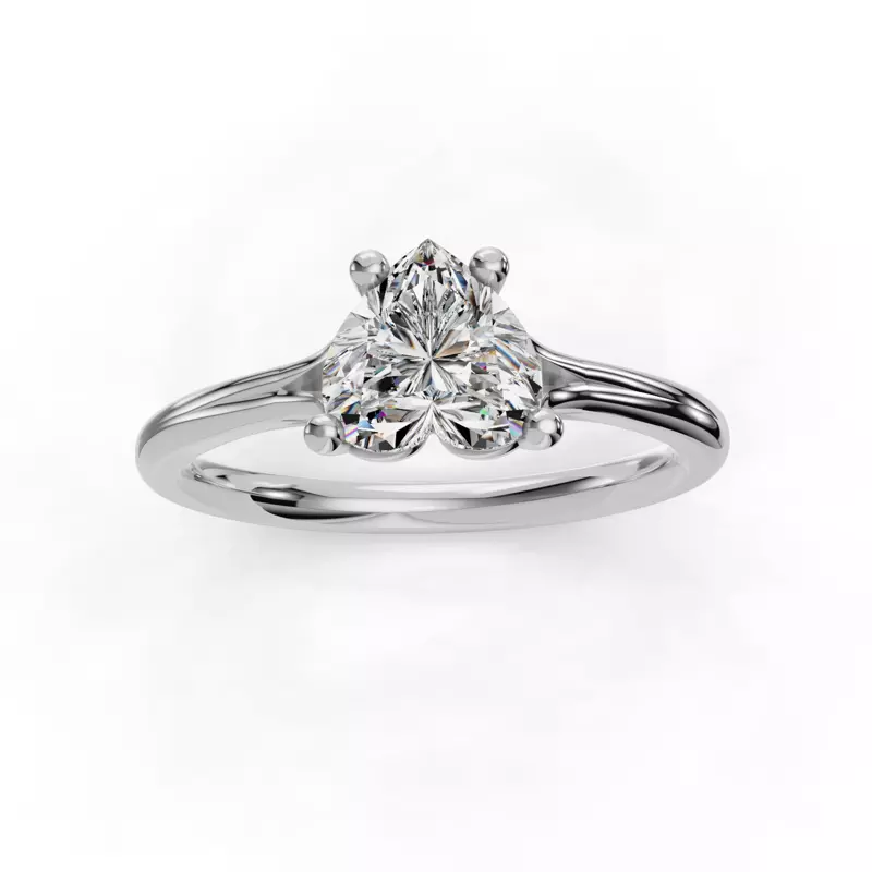 14K White Gold Isabella Split Shank Solitaire Engagement Ring