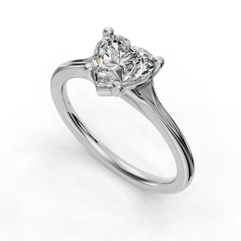 14K White Gold Isabella Split Shank Solitaire Engagement Ring
