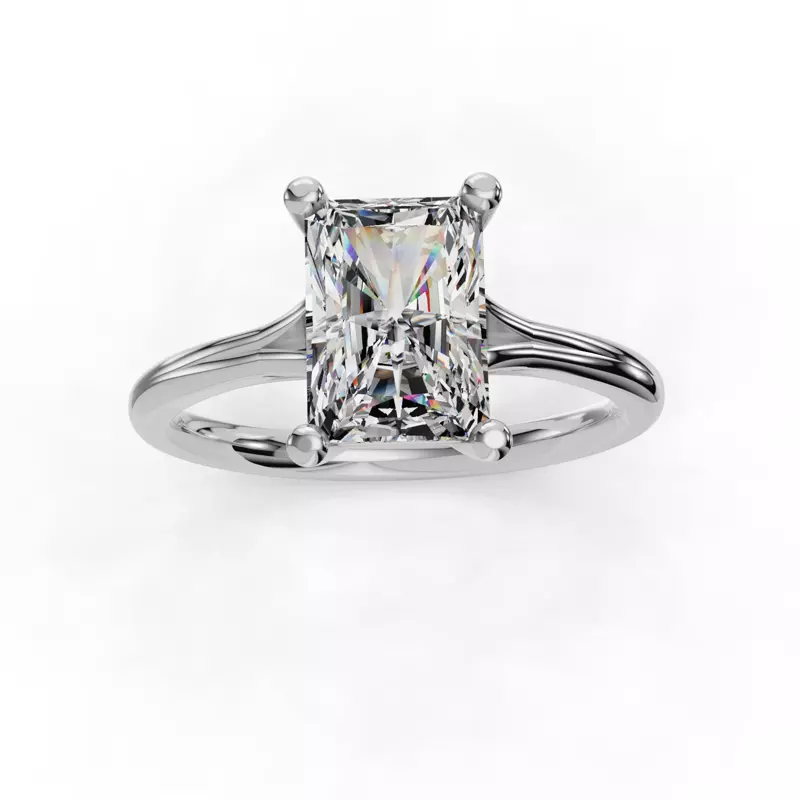 14K White Gold Isabella Split Shank Solitaire Engagement Ring