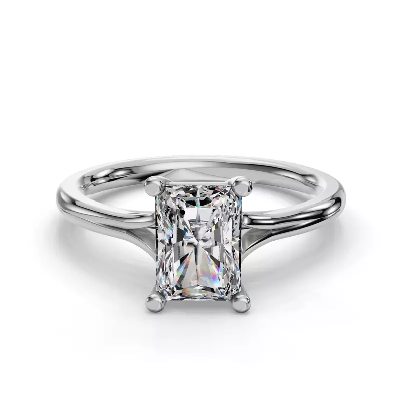 14K White Gold Isabella Split Shank Solitaire Engagement Ring