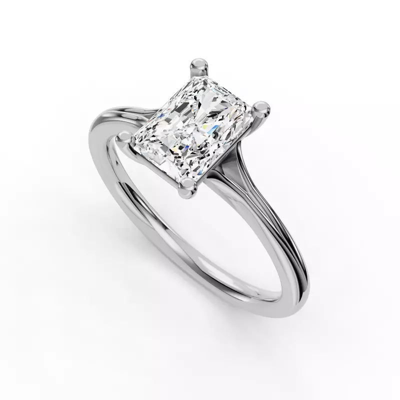 14K White Gold Isabella Split Shank Solitaire Engagement Ring