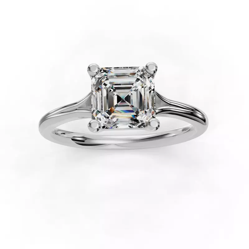 14K White Gold Isabella Split Shank Solitaire Engagement Ring