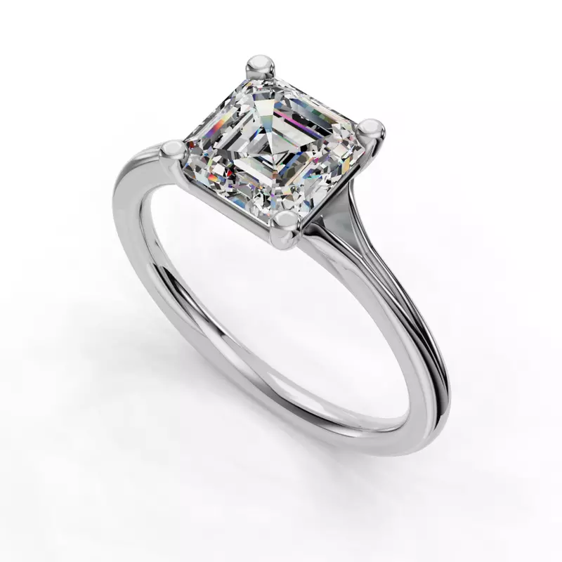 14K White Gold Isabella Split Shank Solitaire Engagement Ring