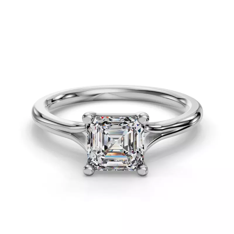 14K White Gold Isabella Split Shank Solitaire Engagement Ring