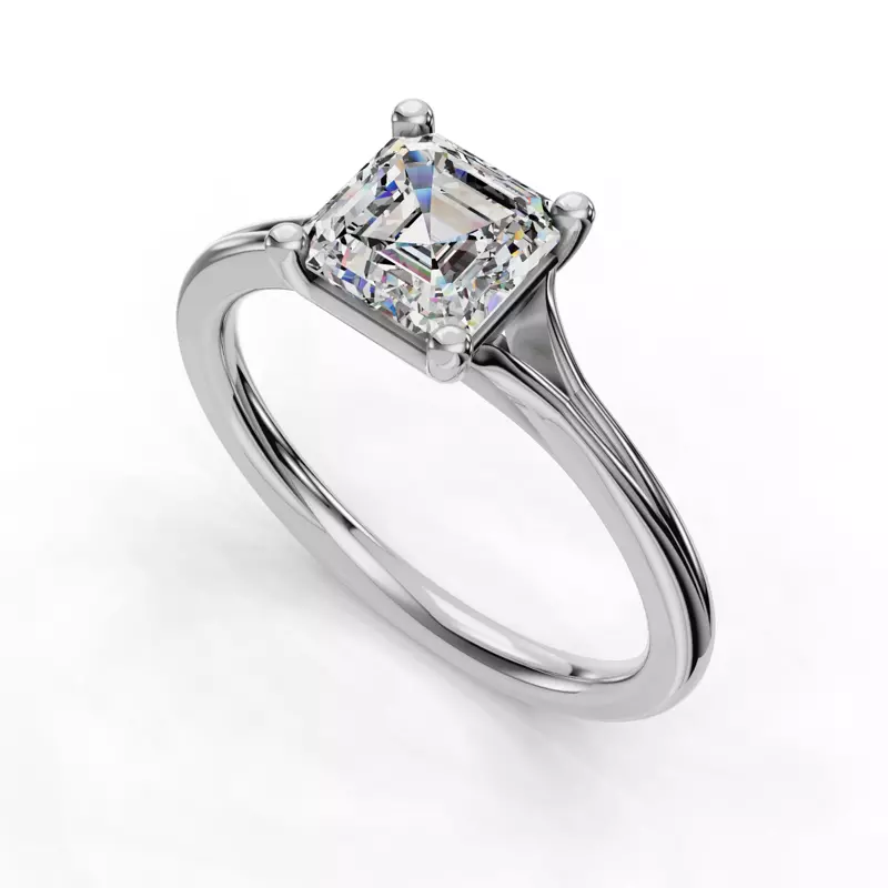 14K White Gold Isabella Split Shank Solitaire Engagement Ring