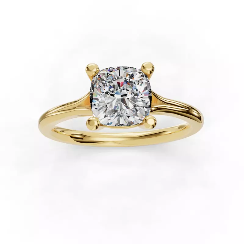 14K Yellow Gold Isabella Split Shank Solitaire Engagement Ring