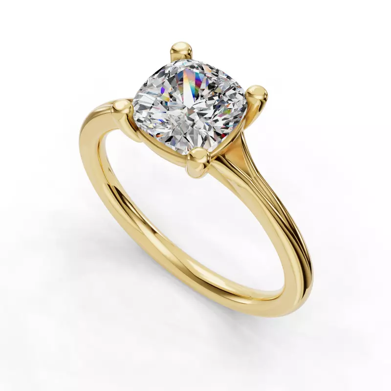 14K Yellow Gold Isabella Split Shank Solitaire Engagement Ring