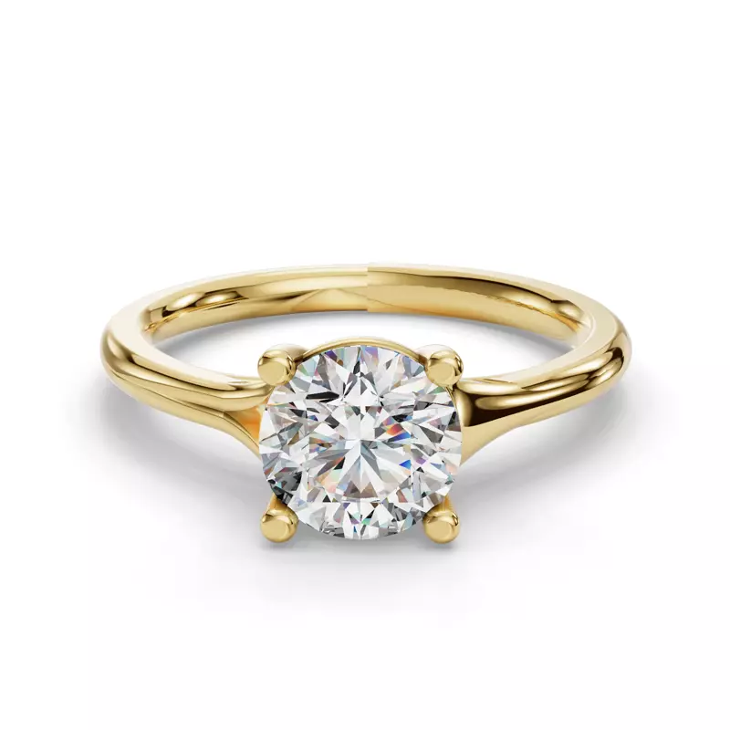 14K Yellow Gold Isabella Split Shank Solitaire Engagement Ring