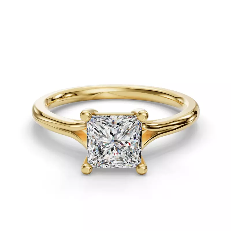 14K Yellow Gold Isabella Split Shank Solitaire Engagement Ring