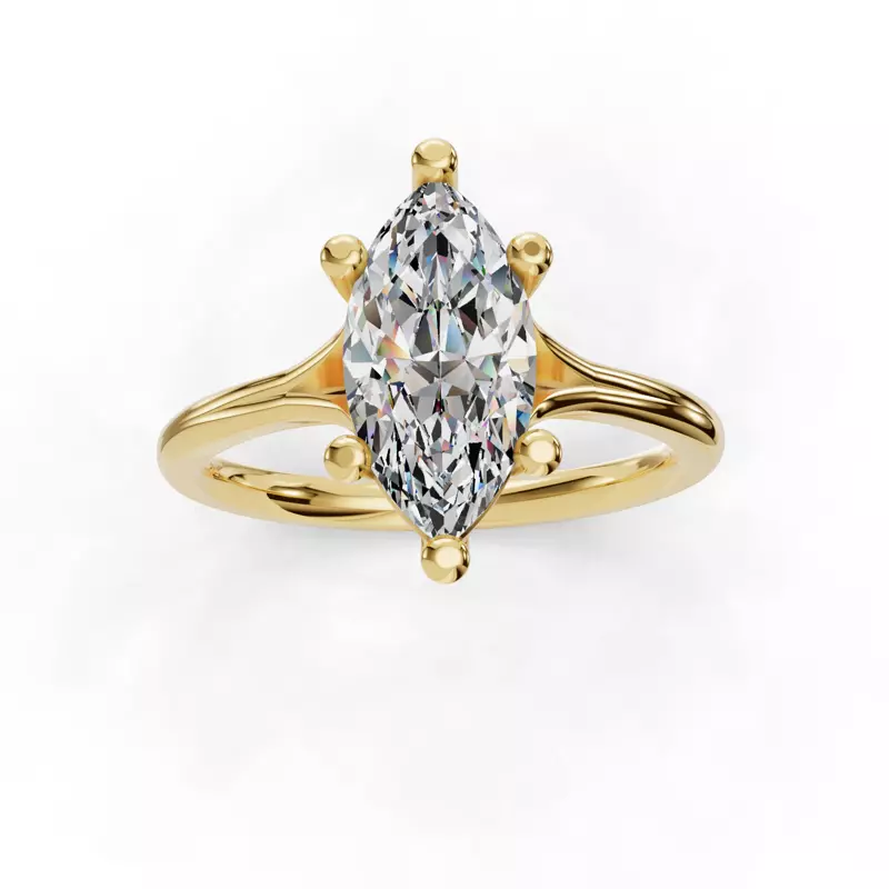 14K Yellow Gold Isabella Split Shank Solitaire Engagement Ring