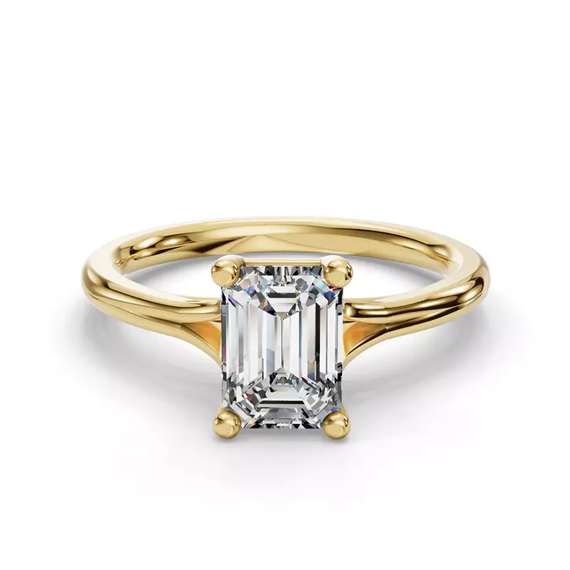 14K Yellow Gold Isabella Split Shank Solitaire Engagement Ring