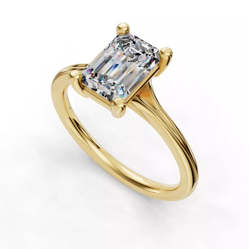 14K Yellow Gold Isabella Split Shank Solitaire Engagement Ring