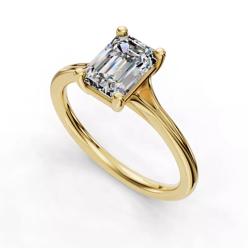 14K Yellow Gold Isabella Split Shank Solitaire Engagement Ring