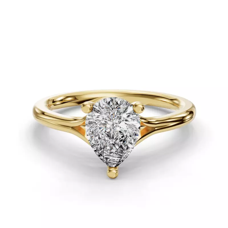 14K Yellow Gold Isabella Split Shank Solitaire Engagement Ring