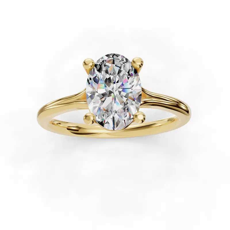 14K Yellow Gold Isabella Split Shank Solitaire Engagement Ring